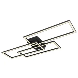 Globo 67247-58SH LED-Deckenleuchte Tiny 1x58W | 4300lm | 2700-6500K - smart, Fernbedienung, dimmbar, Nachtmodus, Timer, Memory-Funktion, opal, schwarz
