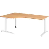 bümö Eckschreibtisch Buche Weiß
