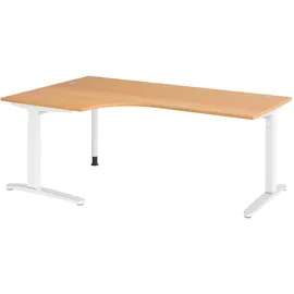 bümö Eckschreibtisch Buche Weiß