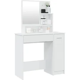 vidaXL Schminktisch mit Spiegel Hochglanz-Weiß 86,5x35x136 cm