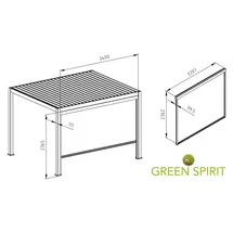 Green Spirit Pergola 3,6 x 0,1 m inkl. 1 Seitenteil Weiß