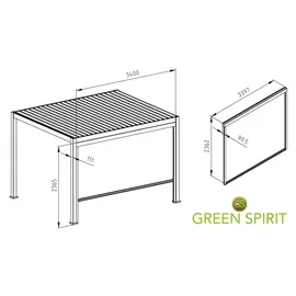 Green Spirit Pergola 3,6 x 0,1 m inkl. 1 Seitenteil Weiß