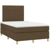 vidaXL Boxspringbett mit Matratze & LED Dunkelbraun 120x190 cm Stoff