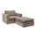 furn.design Loveseat Sessel Pesaro Cord 176 x 83 x 125 cm Braun mit Hocker
