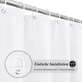 HAYRETS Duschvorhang 250 x 230 cm weiß