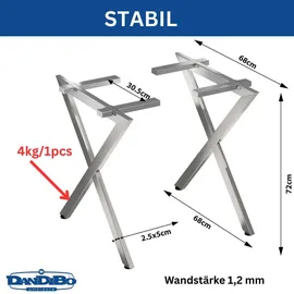 DanDiBo Ambiente Tischbeine Edelstahl 96678 68 x 72 cm