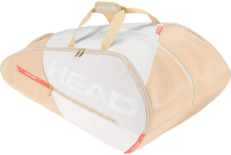 Head Tennis-Racketbag Tour Racquet Bag XL (Schlägertasche, 3 Hauptfächer) 2023 weiss/champagne 12er