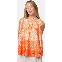 Pm selected Damen Blusentop Sommerlicher Sleeveless Overlay Satin Muster