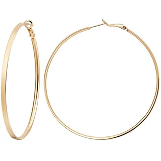 Beebeecraft 1 Box Mit 3 Paar Dünnen Goldenen Creolen Echtes 14 Karat Vergoldetes Messing 70mm Leichter Runder Ring Große Creolen Zur Schmuckherstellung Ohrringe Bastelbedarf Erwachsene Und Frauen