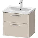 Duravit D-Code Waschtischunterschrank DC4671010910000 ,Griff Chrom, Taupe Matt, Wandhängend, Schubkästen 2, 634x555x460 mm