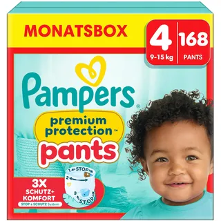Pampers Premium Protection Pants Gr.4 (9-15 kg) für Babys und Kleinkinder, 168 St.
