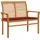 vidaXL Gartenbank Massivholz Teak 112 cm Weinrote Auflage