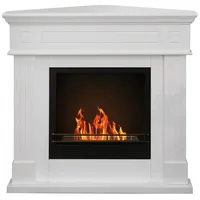Divina Fire Eck-Bioethanol-Kamin Weiß