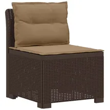 vidaXL 1-Sitzer Garten-Sofa mit Kissen Rattan-Look PP Braun