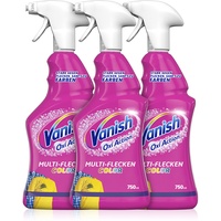Vanish Oxi Action Vorwaschspray für Buntes – Wirksam gegen viele Arten von Flecken – Für die Vorbehandlung bunter Wäsche – 3 x 750 ml
