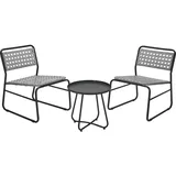 AMBIANCE Gartenmöbelset 7-tlg. Grau
