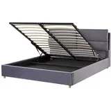 Beliani Doppelbett 160 x 200 cm Grau