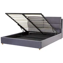 Beliani Doppelbett 160 x 200 cm Grau