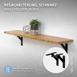 4er Set Regalwinkel Alu Regalhalter Regalbodenträger Regalträger Regal-Konsole Schwarz
