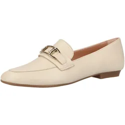 SCAPA Damen Echtleder-Slipper Loafer Sommer-Schuhe Schlupf-Schuhe 1079761-45 Beige - 36