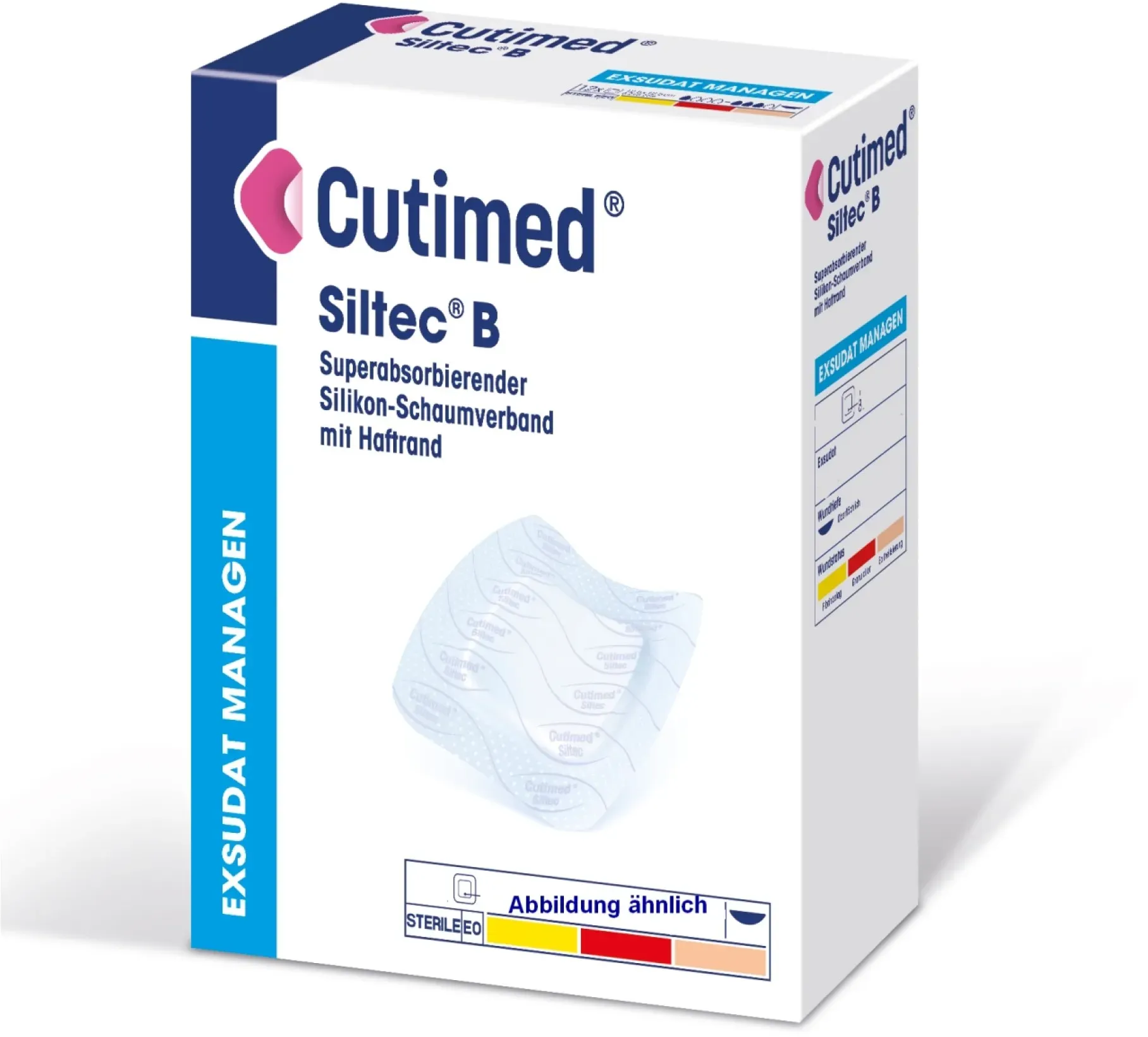 CUTIMED Siltec B Schaumverband 10x10 cm mit Haftrand 12 ST