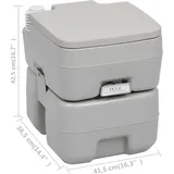 vidaXL Tragbare Campingtoilette Grau 20 + 10 L