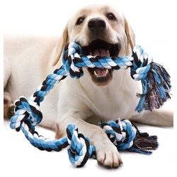GelldG Spielzeug-Gürtel Hundespielzeug unzerstörbare Seil Interaktives Seil für mittlere blau