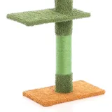 fudajo Kratzbaum deckenhoch 229–275 cm Grün, Katzenkratzbaum mit 4 Ebenen, Katzenbaum Deckenspanner höhenverstellbar, Katzenmöbel mit Sisal