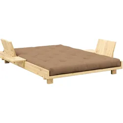 Karup Design Bett »Social Sofa Bed, mit verstellbarem Zubehör, inkl Matratze & Lattenrost«, Bett wahlweise mit 2 oder 4 Rückenlehnen und 2 Ablagen. Mit Matratze Karup Design kiefer klar lackiert