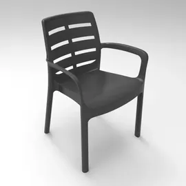 PROGARDEN Borneo Stapelsessel 60,5 x 54 x 82 cm anthrazit