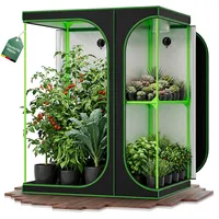 Grow Zelt für Pflanzen Zuchtzelt Gewächshaus Box Zuchtschrank Garten Anzucht Gemüse Kräuter Grow Schrank Indoor Blumen klein Tomaten Hydro Green Kingpower, Größe:160 x 120 x 205 cm (14)