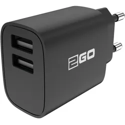2GO Netz-Ladegerät 100V-240V - schwarz Universal Dual-USB