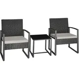 Tectake tectake® Rattan Sitzgruppe Granada für 2 Personen - Bunt