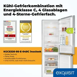 GGV Exquisit Exquisit Kühl-Gefrierkombination, KGC5320-95-E-040C inoxlook - Silber