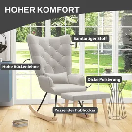 Homcom Schaukelsessel mit Hocker, Samt