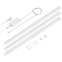 ledscom.de LED Unterbau-Leuchte SIRIS weiß matt, flach, 90cm, je 1044lm, weiß 3er Set