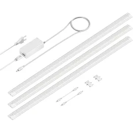 ledscom.de LED Unterbau-Leuchte SIRIS weiß matt, flach, 90cm, je 1044lm, weiß 3er Set