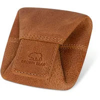BROWN BEAR Münzbörse klein | Leder Vintage Braun | Echtleder Münzbeutel mit Druckknopf | Mini Kleingeldbörse Wiener Schachtel | Minibörse für Herren & Damen | BB 9095 CBR