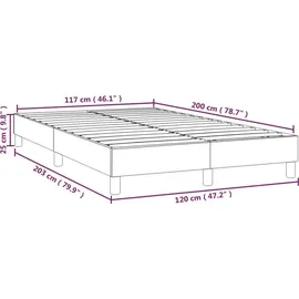 vidaXL Boxspringbettgestell Hellgrau 120x200 cm Stoff