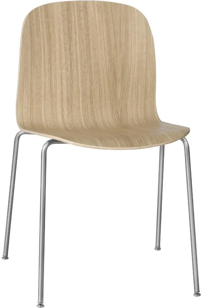 Muuto Visu Chair, tube base, eiche natur / chrome