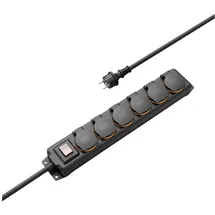 Hama Steckdosenleiste 6-fach 2 m Schwarz