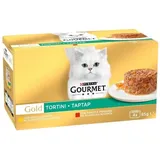 PURINA Gourmet Gold Chicken/Carrots and Beef/Tomatoes - Wet Food For Cats 4X85G