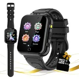 Retysaz Kinder Smartwatch 24 Spiel Schritte 2 HD Kamera Mode Kinder Smartwatch 3-14 Gutes Geschenk für Kinder Mädchen und Jungen (schwarz)...