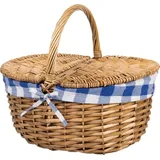 Picknickkorb Weide Picknickkorb Gross Stark Navy Blau Mit Griff