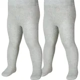 Playshoes Strumpfhose uni Doppelpack in grau/melange | Gr.: 86/92