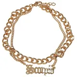 URBAN CLASSICS Zodiac Golden Anklet in Goldfarben, Größe L/XL