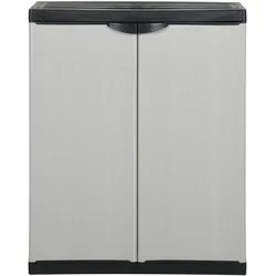 vidaXL Garten-Lagerschrank mit 1 Boden Grau und Schwarz 68x40x85 cm