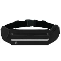 PARENCE PARENCE. - Laufgürtel, schwarz, 3 Taschen mit reflektierendem Band/Laufsport/Smartphone/Trinkflasche – Gürteltasche für Telefon – für Laufen, Sport, Joggen, Joggen, Joggen, Laufen, Schwarz