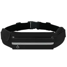 PARENCE PARENCE. - Laufgürtel, schwarz, 3 Taschen mit reflektierendem Band/Laufsport/Smartphone/Trinkflasche – Gürteltasche für Telefon – für Laufen, Sport, Joggen, Joggen, Joggen, Laufen, Schwarz