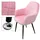 ECD Germany 2er Set Esszimmerstühle Küchenstühle Rosa aus Samt